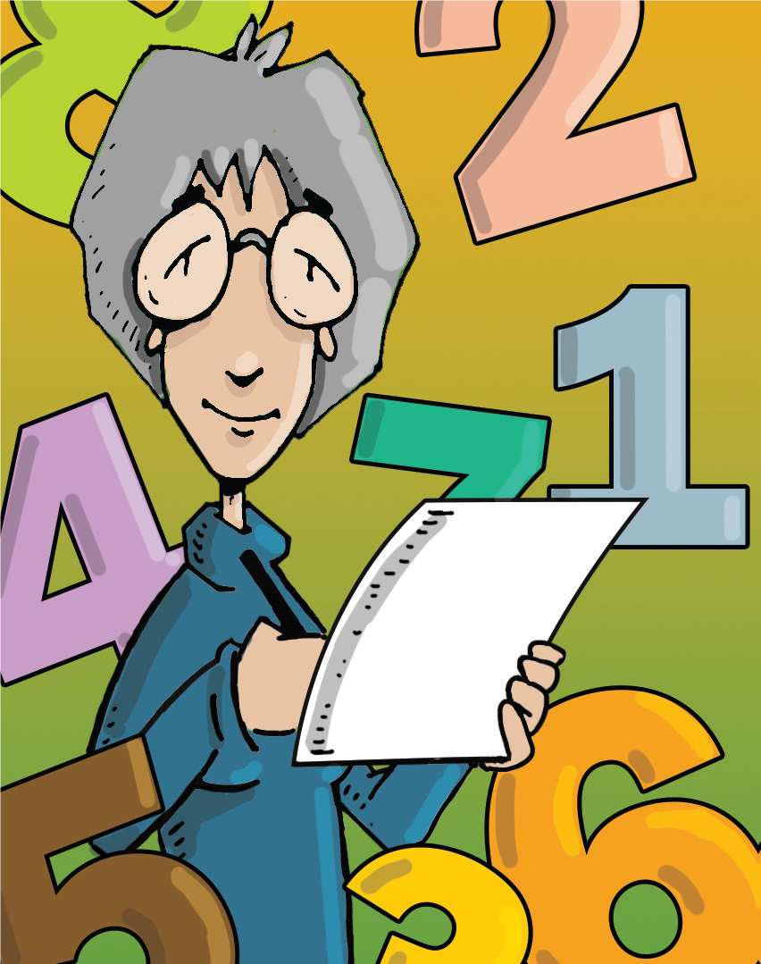 illustration woman with numbers