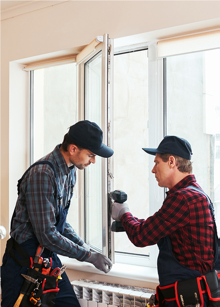 contractors repairing window